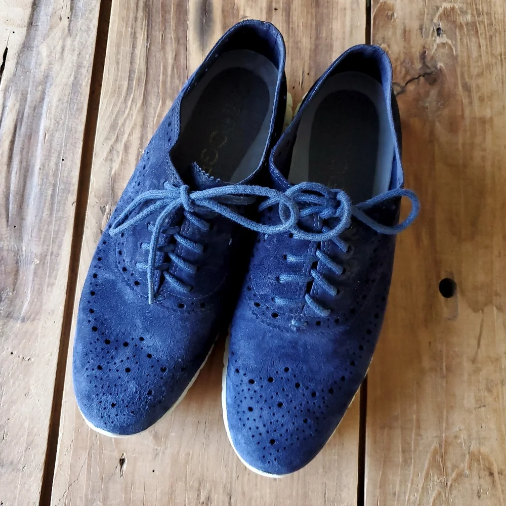 Cole Haan Zerogrand Women's Wingtip Oxford Blue Sneaker Size 6